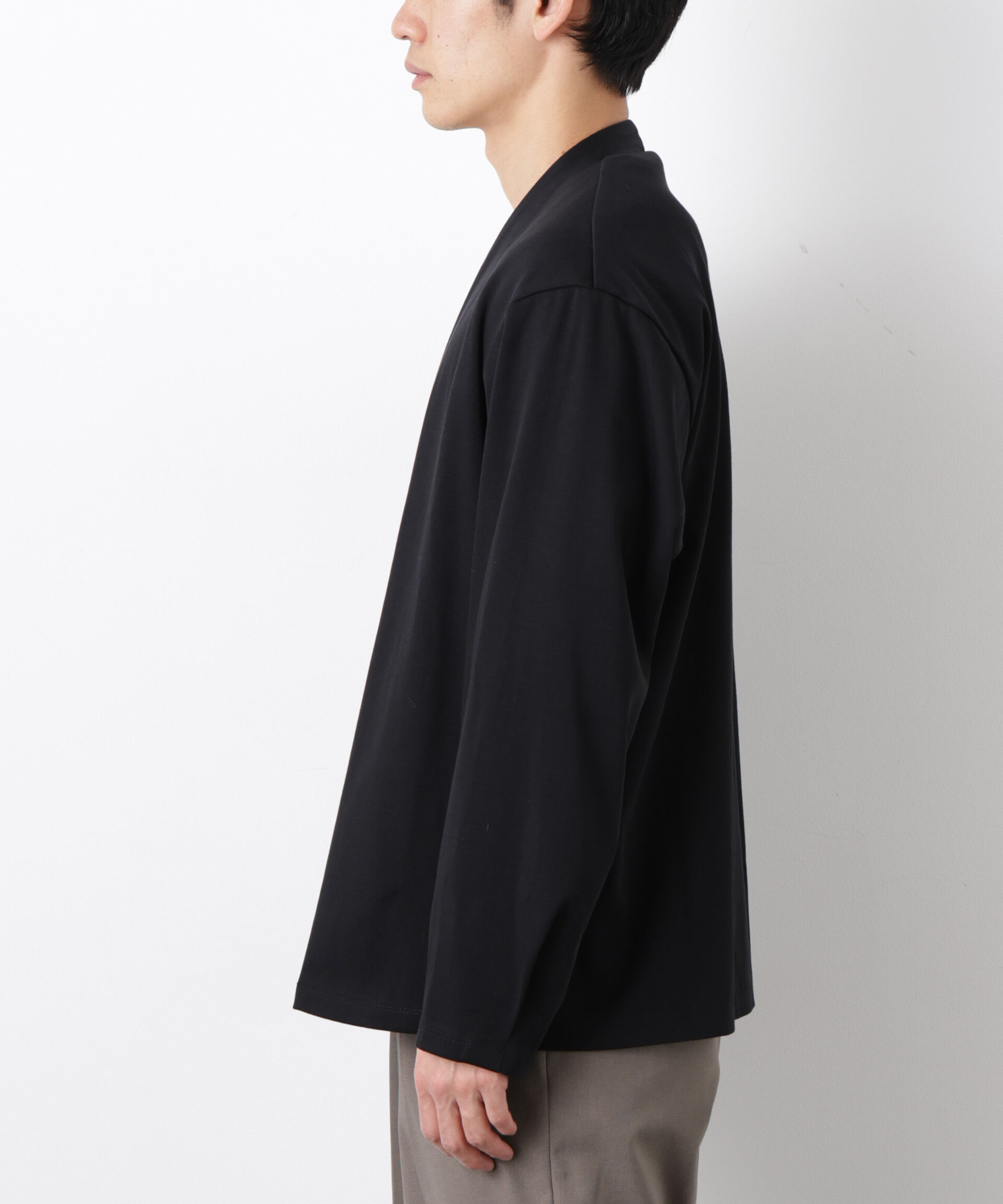 NANO universe「「FORMAL JERSEY」ノーカラーカーディガン」|Tシャツ・カットソー|