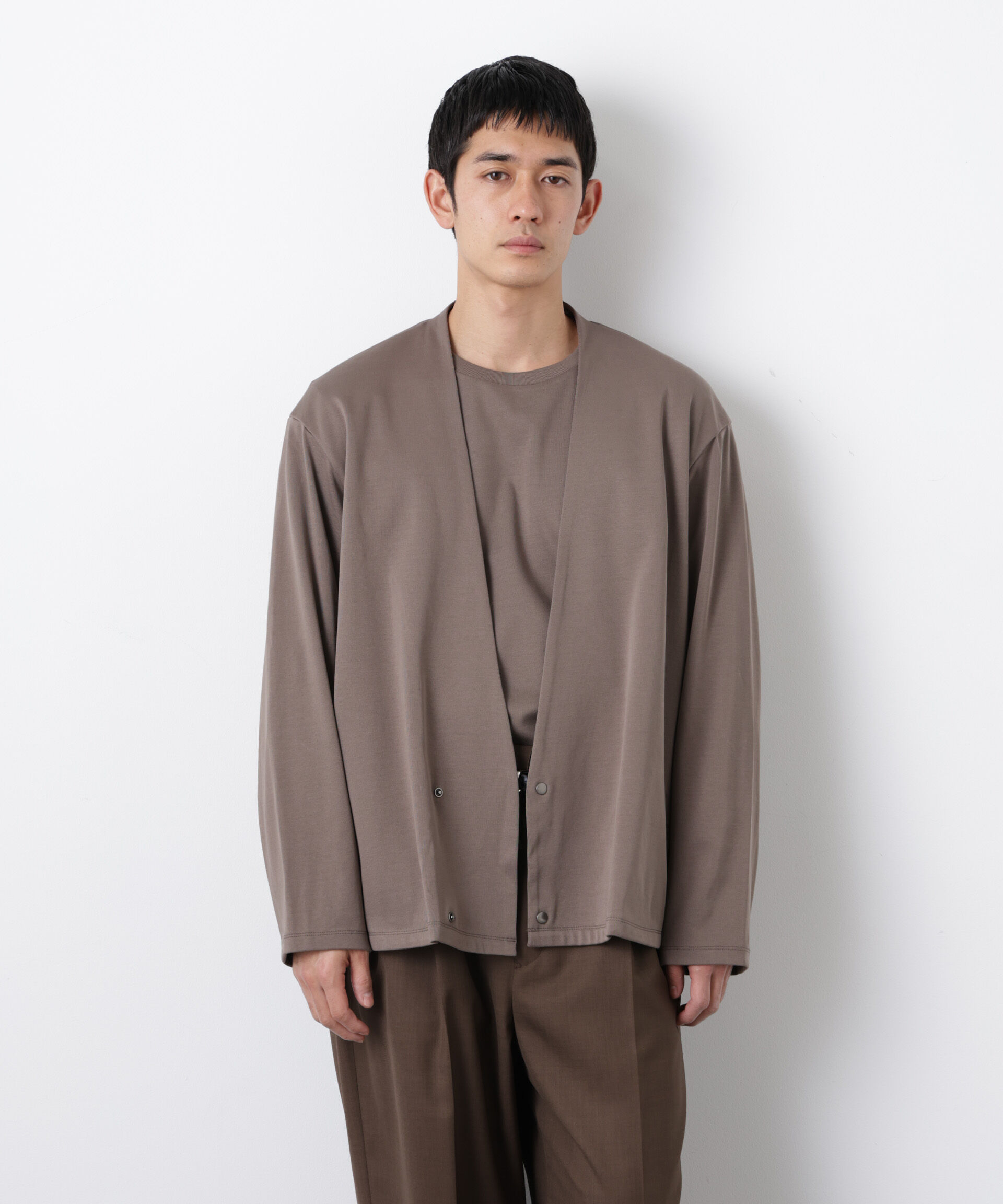 NANO universe「「FORMAL JERSEY」ノーカラーカーディガン」|Tシャツ・カットソー|