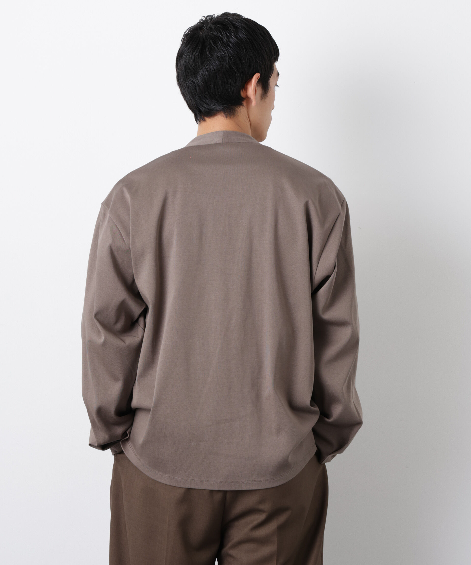 NANO universe「「FORMAL JERSEY」ノーカラーカーディガン」|Tシャツ・カットソー|