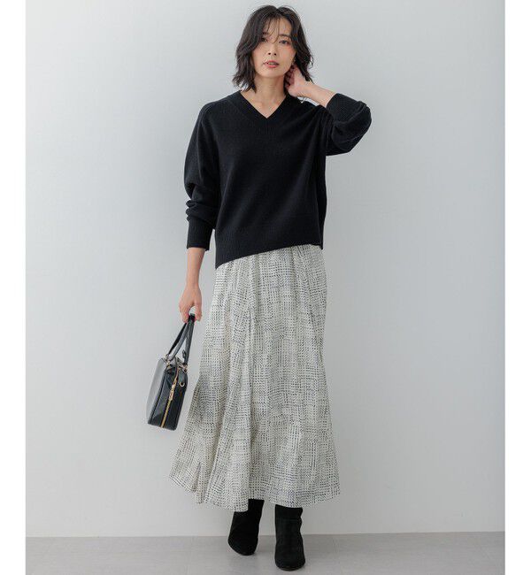 23区「【洗える】モノクロトーンプリント スカート」|スカート|