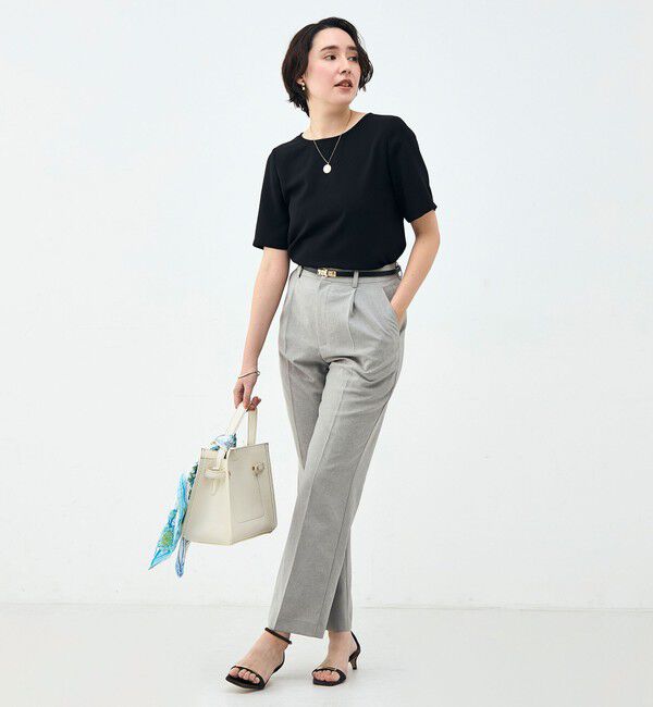 NOLLEY'S sophi「《セットアップ対応》ウォッシャブルブリーザブルシャンブレーセミワイドパンツ」|その他|