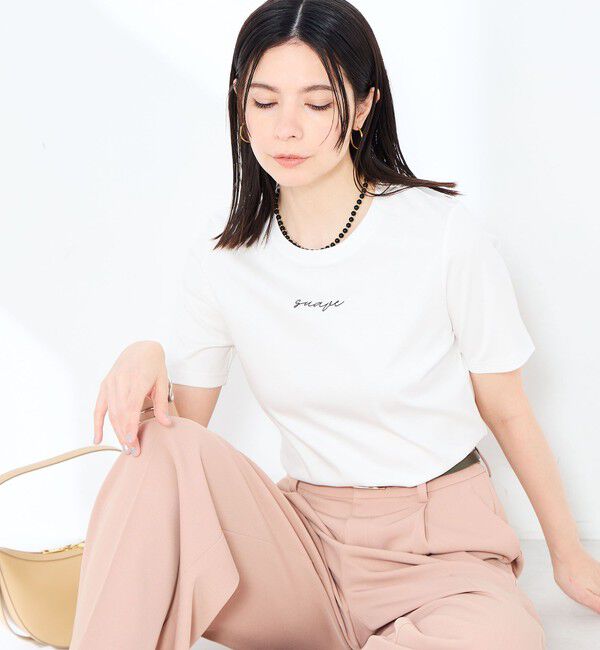 NOLLEY'S sophi「《手洗い可能》W&Wベイシック丈ロゴTシャツ」|Tシャツ・カットソー|