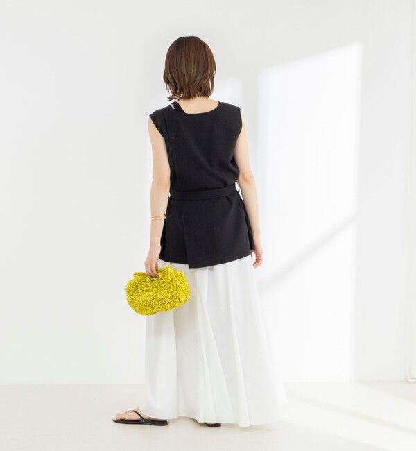 NOLLEY'S「《セットアップ対応》【BECシリーズ】ウォッシャブルリネンライクベルテッドノースリーブブラウス」|ベスト・ジレ|