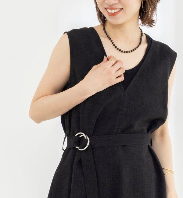 NOLLEY'S「《セットアップ対応》【BECシリーズ】ウォッシャブルリネンライクベルテッドノースリーブブラウス」|ベスト・ジレ|