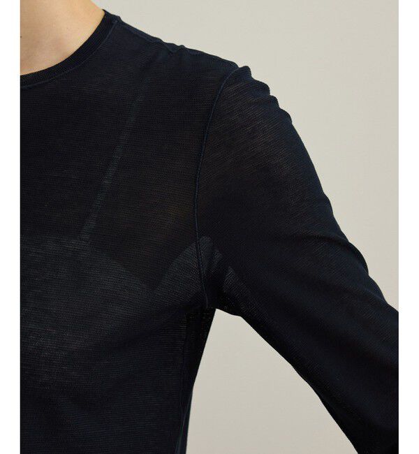 ROPE「【洗える】ドライタッチシアーロングスリーブカットソー」|Tシャツ・カットソー|