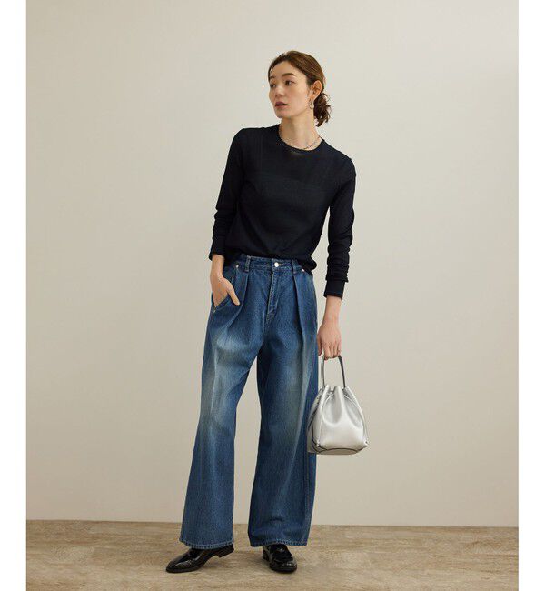 ROPE「【洗える】ドライタッチシアーロングスリーブカットソー」|Tシャツ・カットソー|