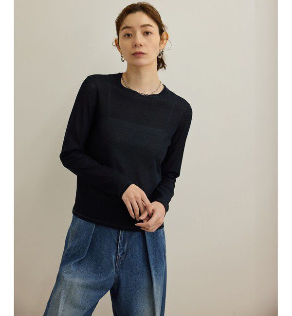 ROPE「【洗える】ドライタッチシアーロングスリーブカットソー」|Tシャツ・カットソー|