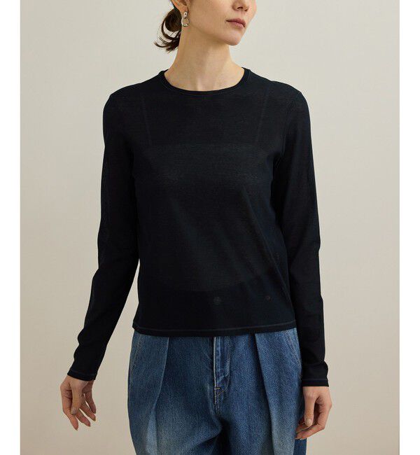 ROPE「【洗える】ドライタッチシアーロングスリーブカットソー」|Tシャツ・カットソー|