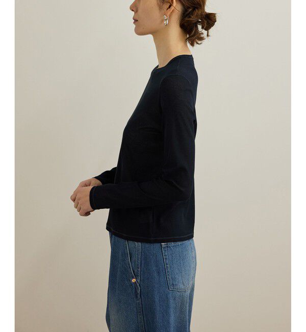 ROPE「【洗える】ドライタッチシアーロングスリーブカットソー」|Tシャツ・カットソー|