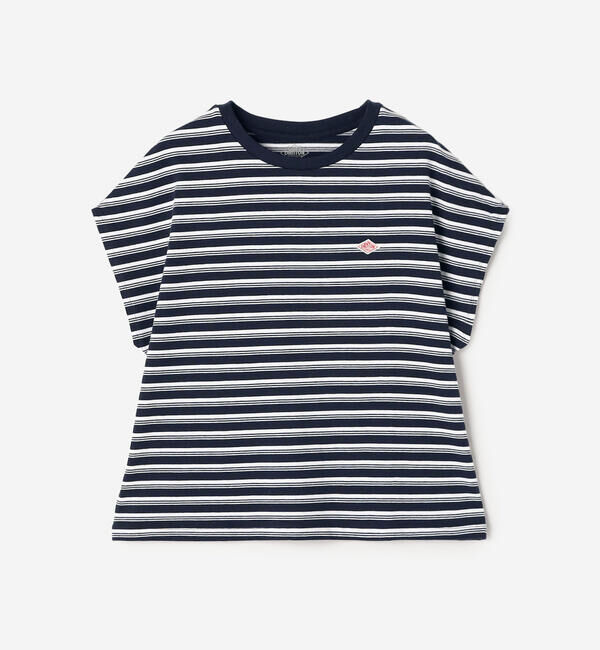 DANTON「DANTON | ボーダー コットン天竺 ドルマンショートスリーブTシャツ WOMEN」|Tシャツ・カットソー|