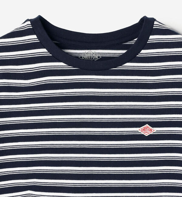DANTON「DANTON | ボーダー コットン天竺 ドルマンショートスリーブTシャツ WOMEN」|Tシャツ・カットソー|