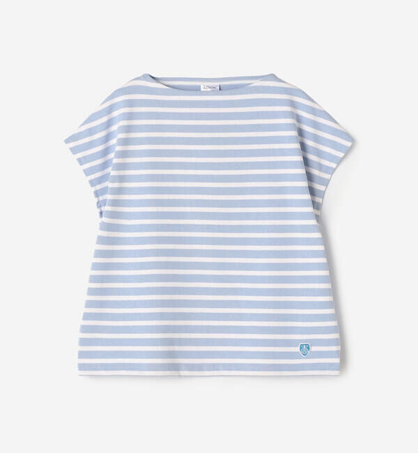 ORCIVAL「ORCIVAL | コットンロード ボートネック フレンチスリーブバスクシャツ WOMEN」|Tシャツ・カットソー|BLUE系3