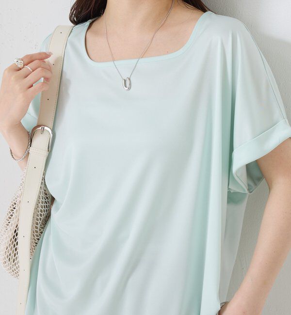  「【伸びるサテン素材/吸湿速乾/インナーにも◎】ストレッチサテンTシャツ」|Tシャツ・カットソー|ミント