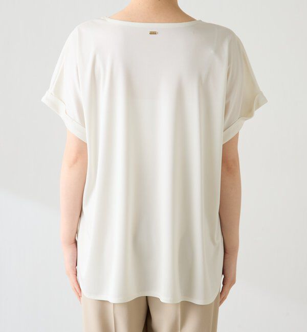 「【伸びるサテン素材/吸湿速乾/インナーにも◎】ストレッチサテンTシャツ」|Tシャツ・カットソー|