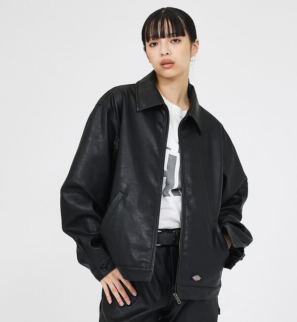 ABAHOUSE「【Dickies / ディッキーズ】フェイクレザー アイゼンハワージャケット /」|ミリタリー・モッズコート|