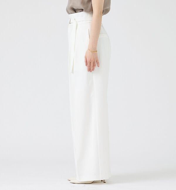 Rouge vif「【人気追加】【3サイズ展開】リネンタッチベルト付きハイウエストパンツ」|その他|