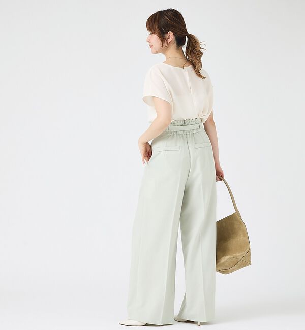 Rouge vif「【人気追加】【3サイズ展開】リネンタッチベルト付きハイウエストパンツ」|その他|