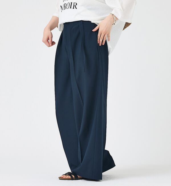 Rouge vif「【人気追加】【3サイズ展開】リネンタッチベルト付きハイウエストパンツ」|その他|