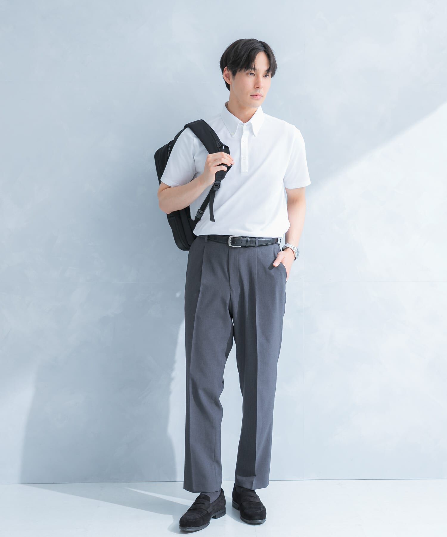 URBAN RESEARCH DOORS「LIFE STYLE TAILOR 　ボタンダウン半袖プルオーバー」|シャツ・ブラウス|