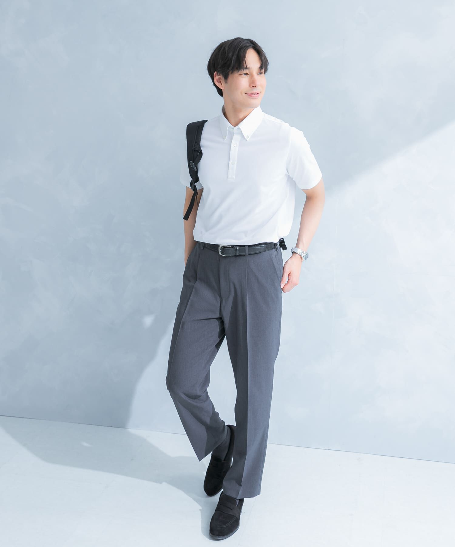 URBAN RESEARCH DOORS「LIFE STYLE TAILOR 　ボタンダウン半袖プルオーバー」|シャツ・ブラウス|