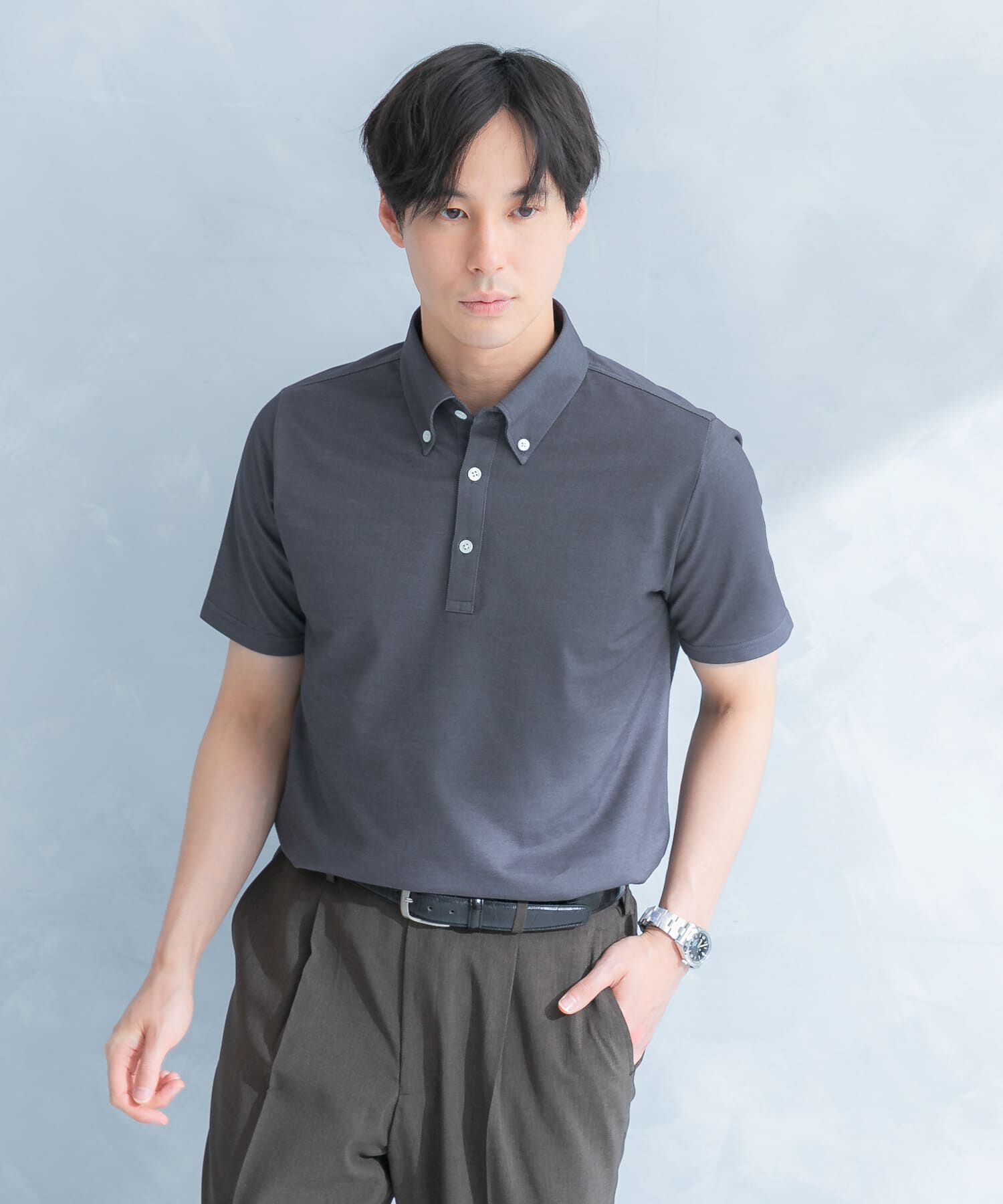 URBAN RESEARCH DOORS「LIFE STYLE TAILOR 　ボタンダウン半袖プルオーバー」|シャツ・ブラウス|