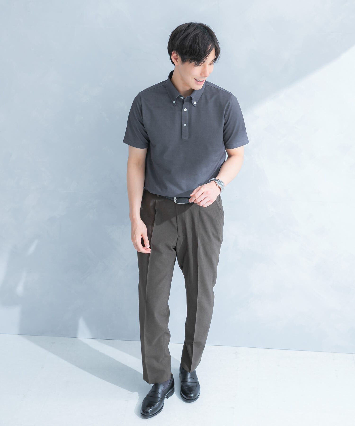 URBAN RESEARCH DOORS「LIFE STYLE TAILOR 　ボタンダウン半袖プルオーバー」|シャツ・ブラウス|