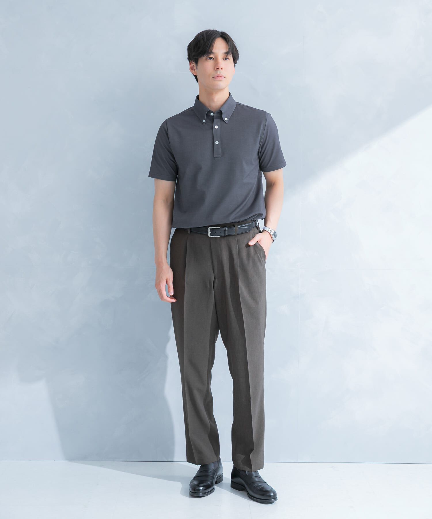 URBAN RESEARCH DOORS「LIFE STYLE TAILOR 　ボタンダウン半袖プルオーバー」|シャツ・ブラウス|