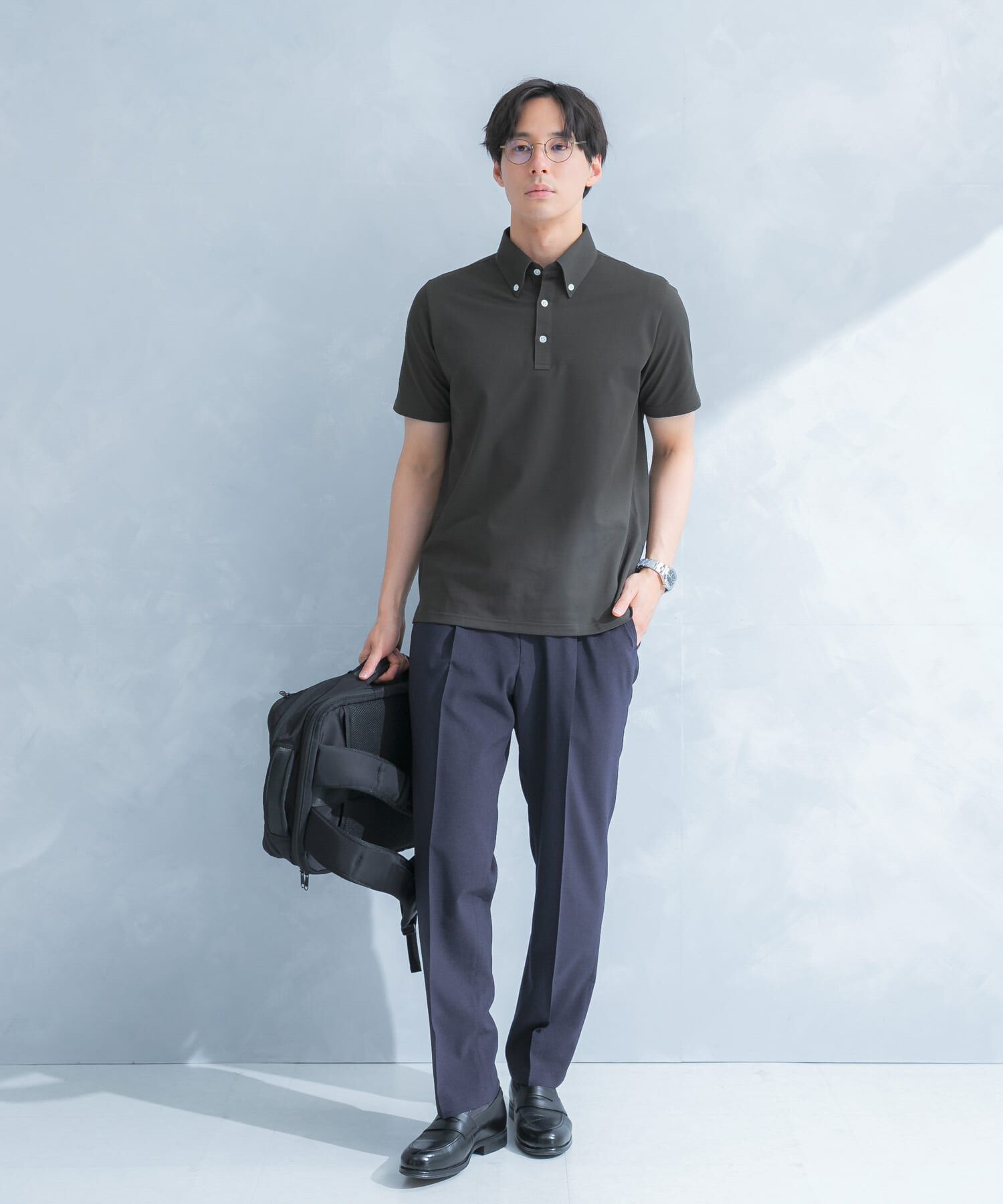 URBAN RESEARCH DOORS「LIFE STYLE TAILOR 　ボタンダウン半袖プルオーバー」|シャツ・ブラウス|
