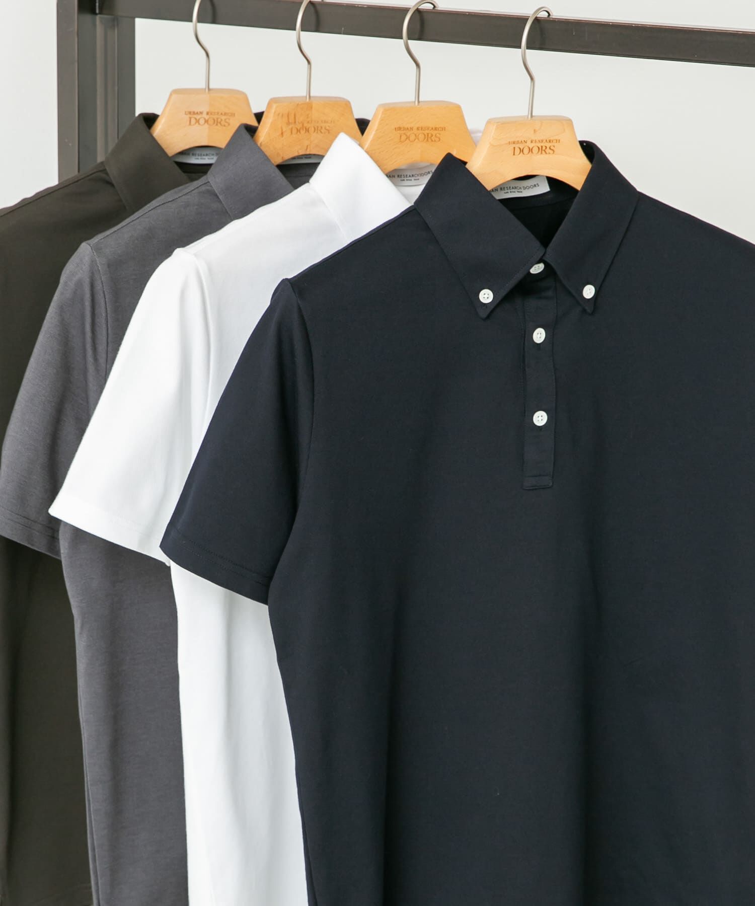 URBAN RESEARCH DOORS「LIFE STYLE TAILOR 　ボタンダウン半袖プルオーバー」|シャツ・ブラウス|ネイビー