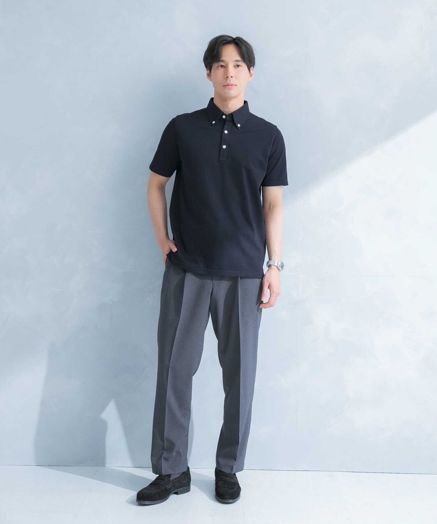 URBAN RESEARCH DOORS「LIFE STYLE TAILOR 　ボタンダウン半袖プルオーバー」|シャツ・ブラウス|