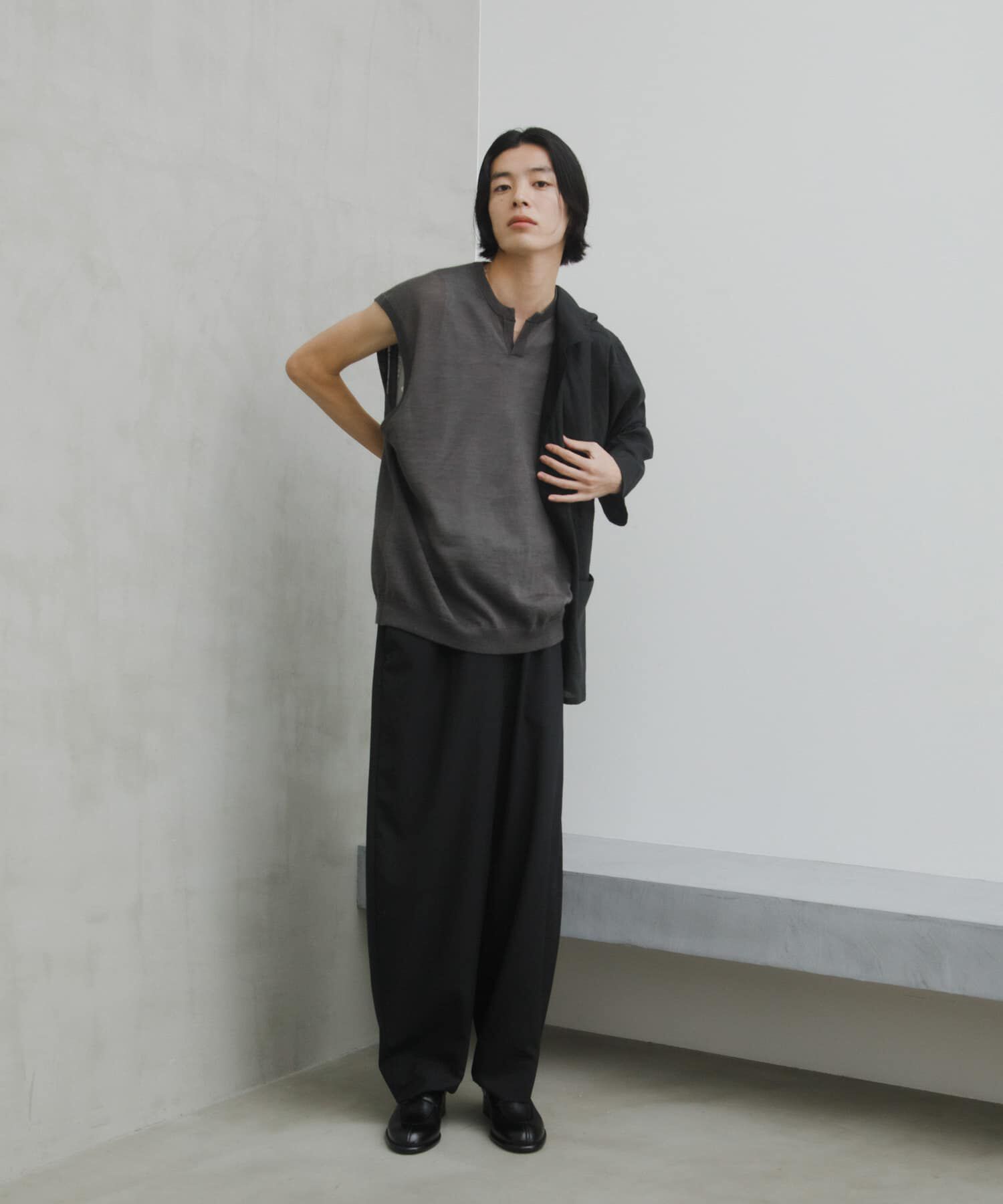 URBAN RESEARCH DOORS「Ramie High Gauge KnitVest」|ベスト・ジレ|