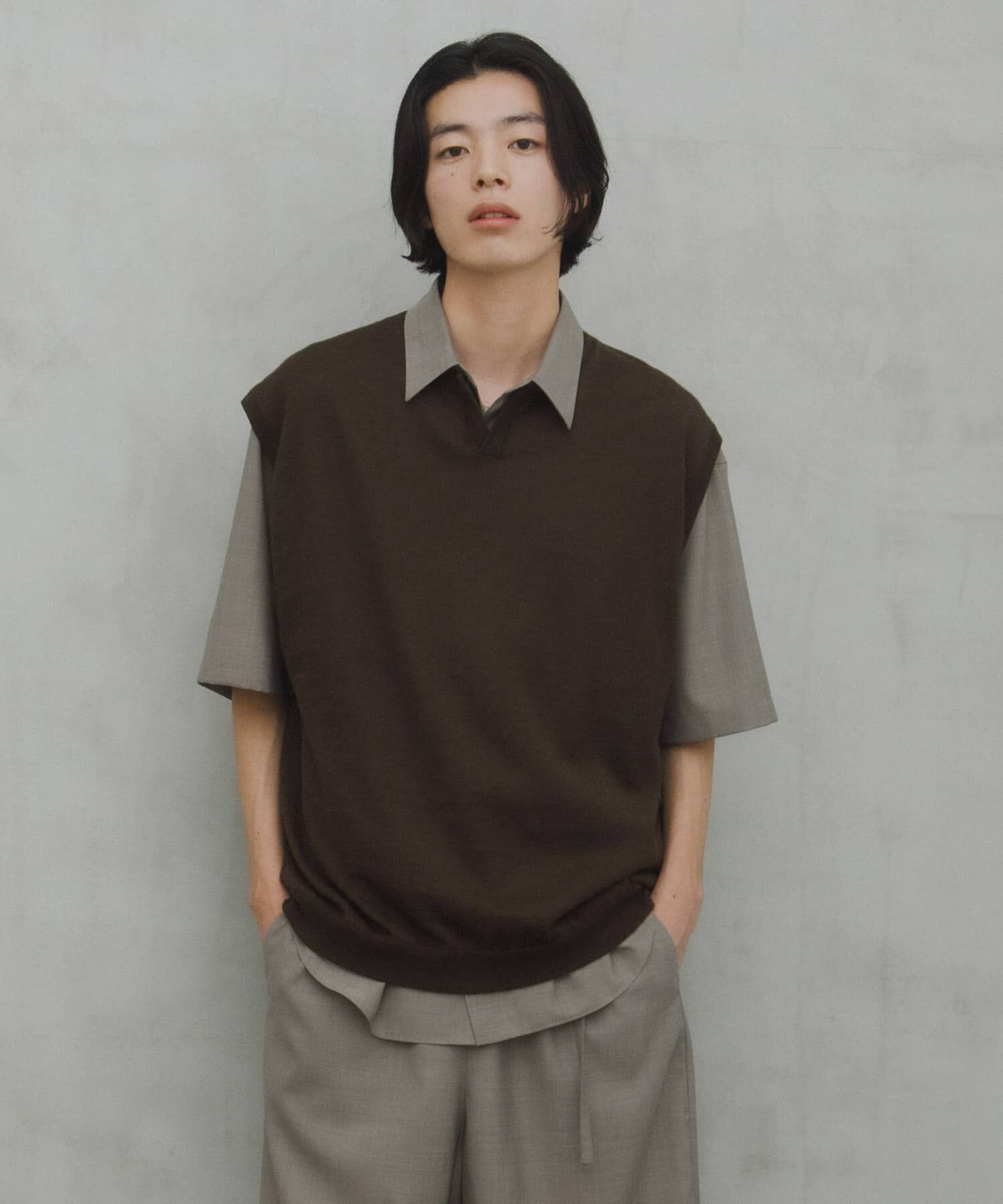 URBAN RESEARCH DOORS「Ramie High Gauge KnitVest」|ベスト・ジレ|