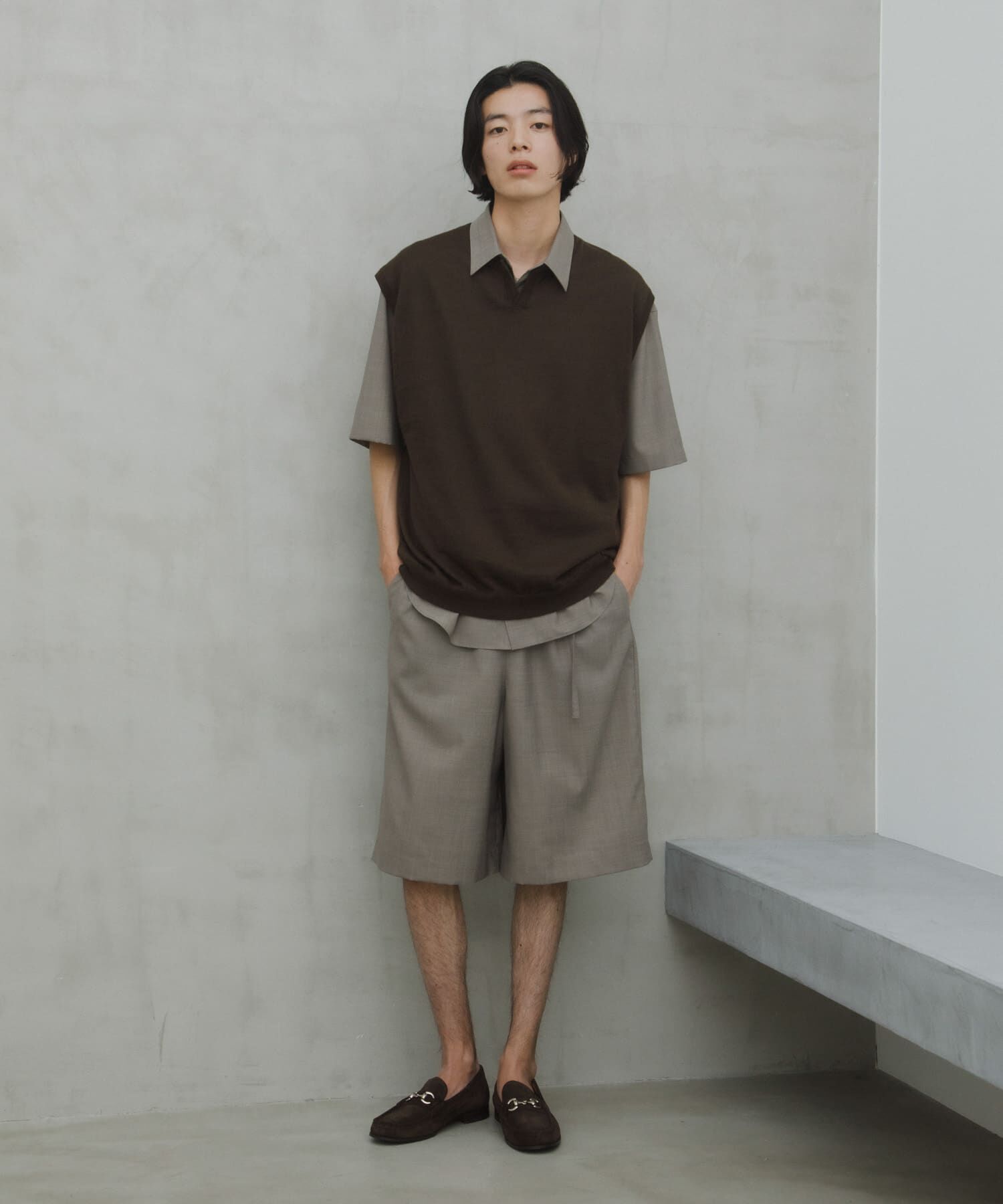 URBAN RESEARCH DOORS「Ramie High Gauge KnitVest」|ベスト・ジレ|