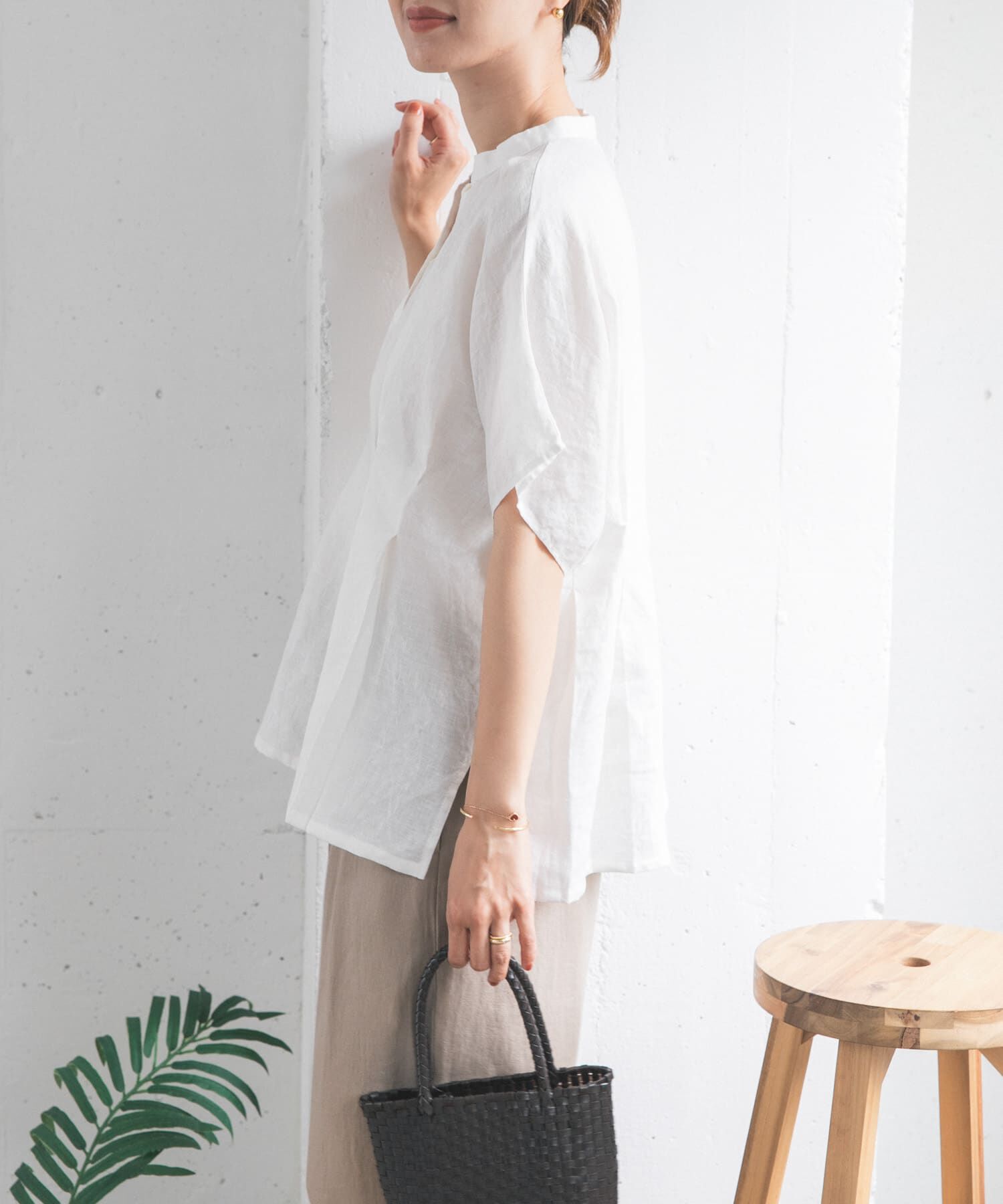 URBAN RESEARCH DOORS「リネンウエストタックスキッパーブラウス」|シャツ・ブラウス|