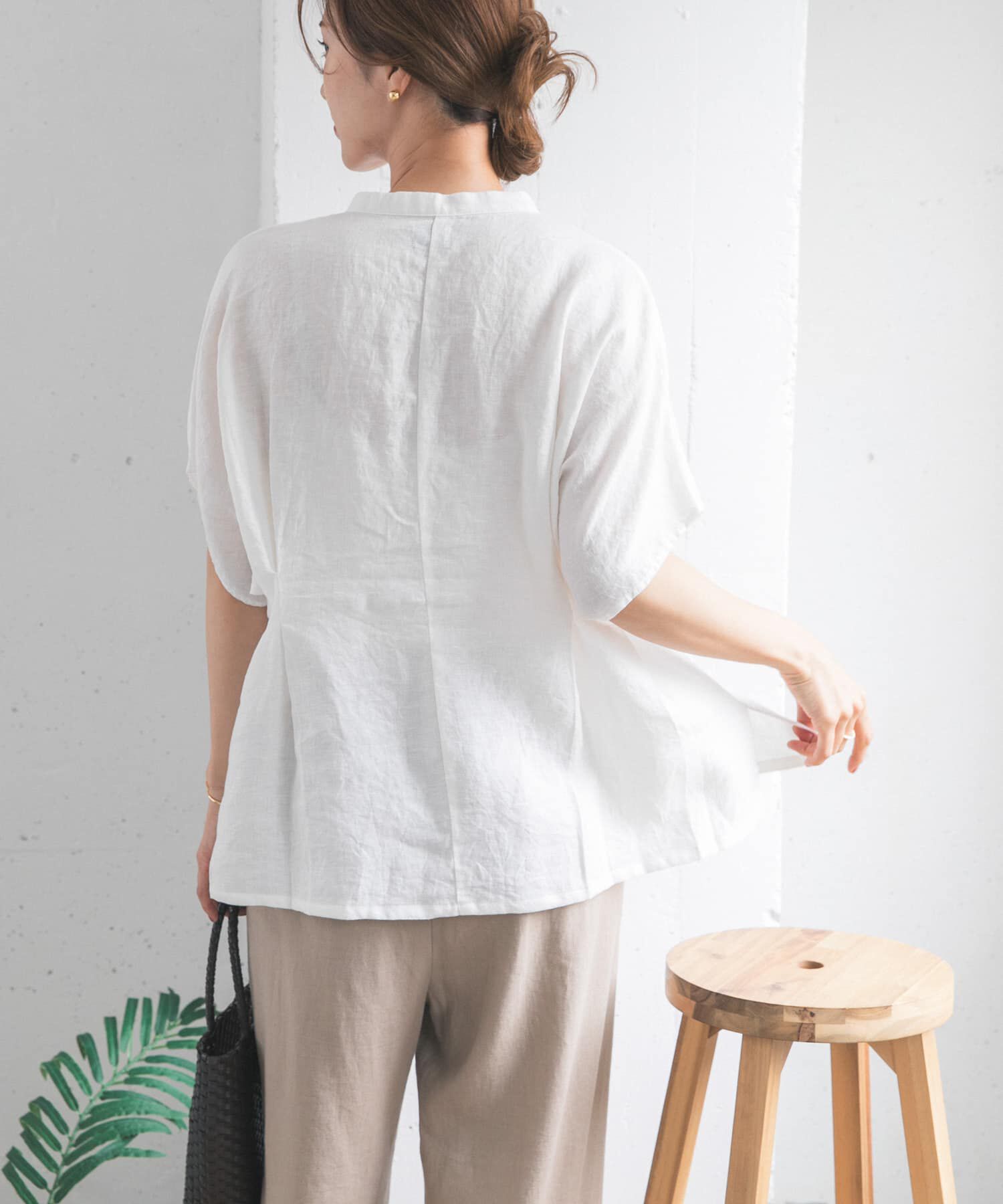 URBAN RESEARCH DOORS「リネンウエストタックスキッパーブラウス」|シャツ・ブラウス|