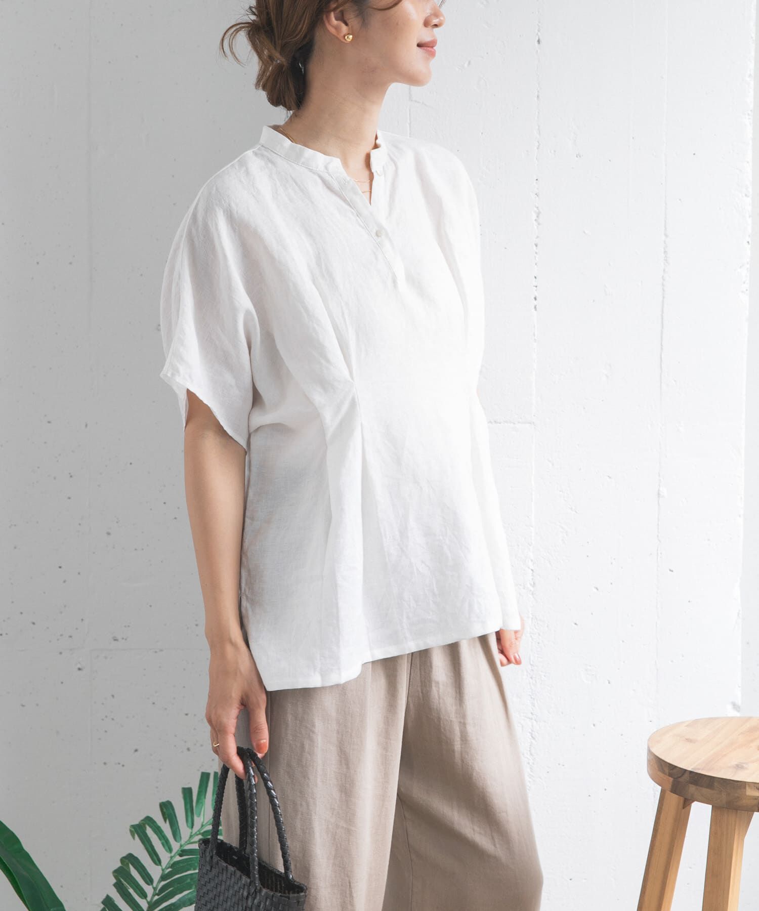 URBAN RESEARCH DOORS「リネンウエストタックスキッパーブラウス」|シャツ・ブラウス|
