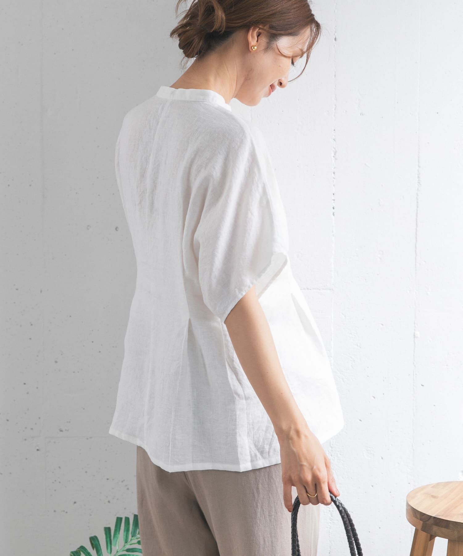 URBAN RESEARCH DOORS「リネンウエストタックスキッパーブラウス」|シャツ・ブラウス|
