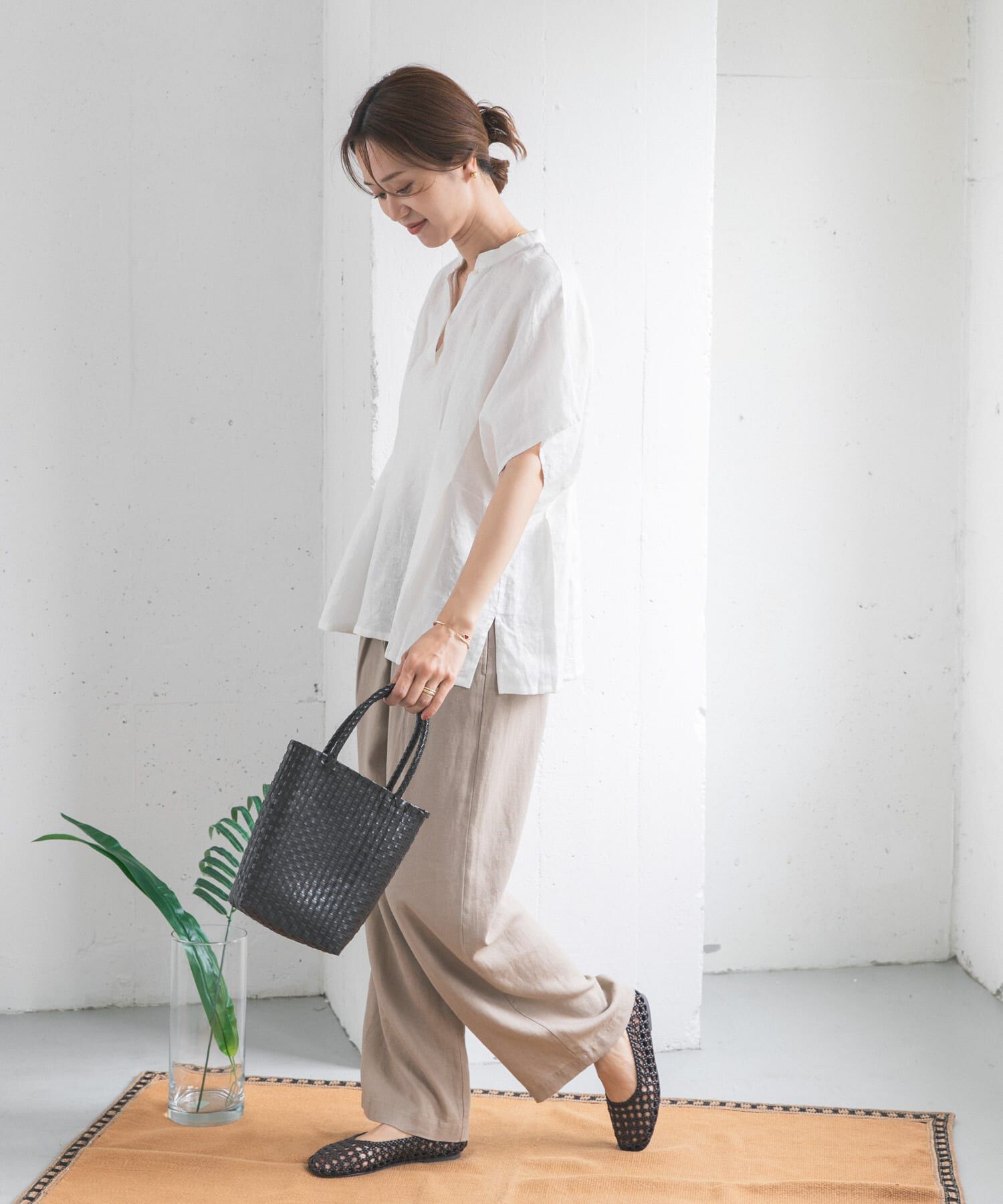 URBAN RESEARCH DOORS「リネンウエストタックスキッパーブラウス」|シャツ・ブラウス|