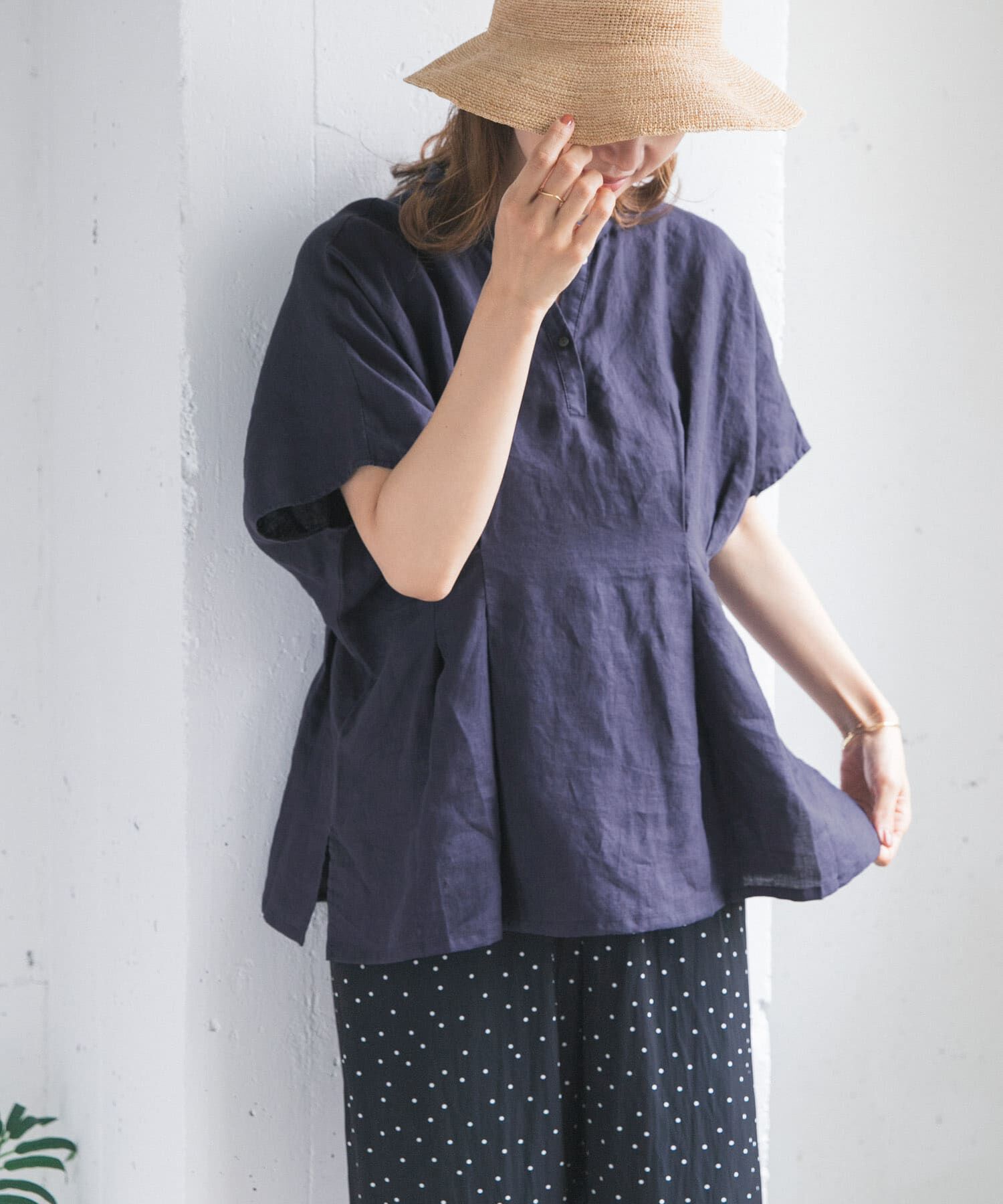 URBAN RESEARCH DOORS「リネンウエストタックスキッパーブラウス」|シャツ・ブラウス|