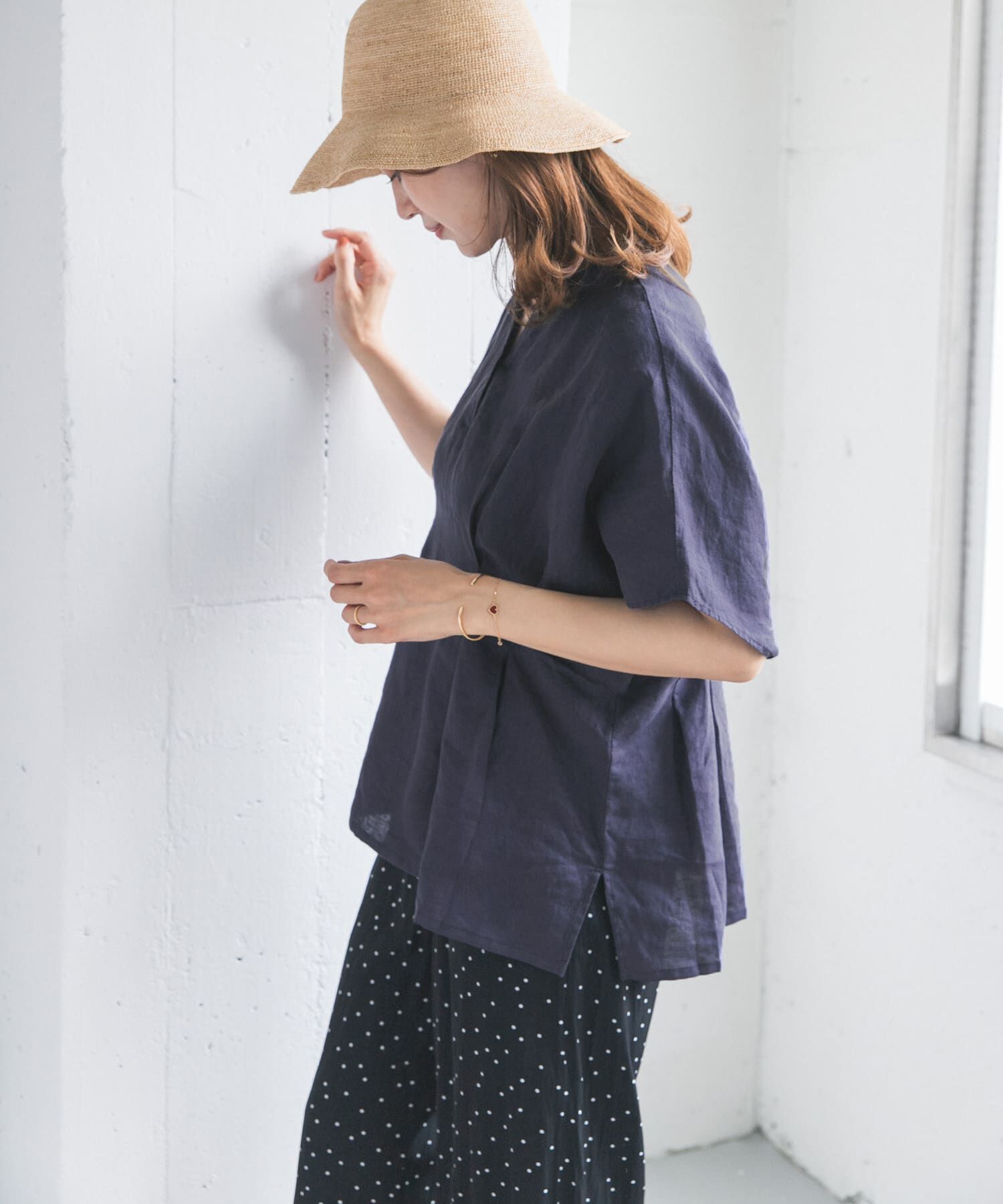 URBAN RESEARCH DOORS「リネンウエストタックスキッパーブラウス」|シャツ・ブラウス|