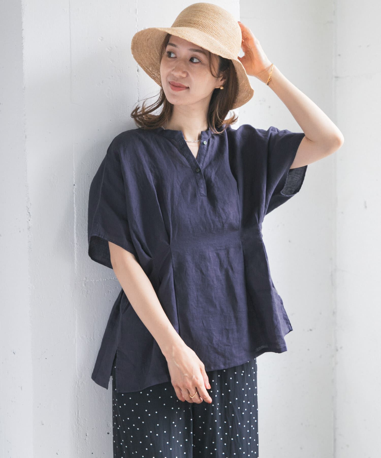 URBAN RESEARCH DOORS「リネンウエストタックスキッパーブラウス」|シャツ・ブラウス|