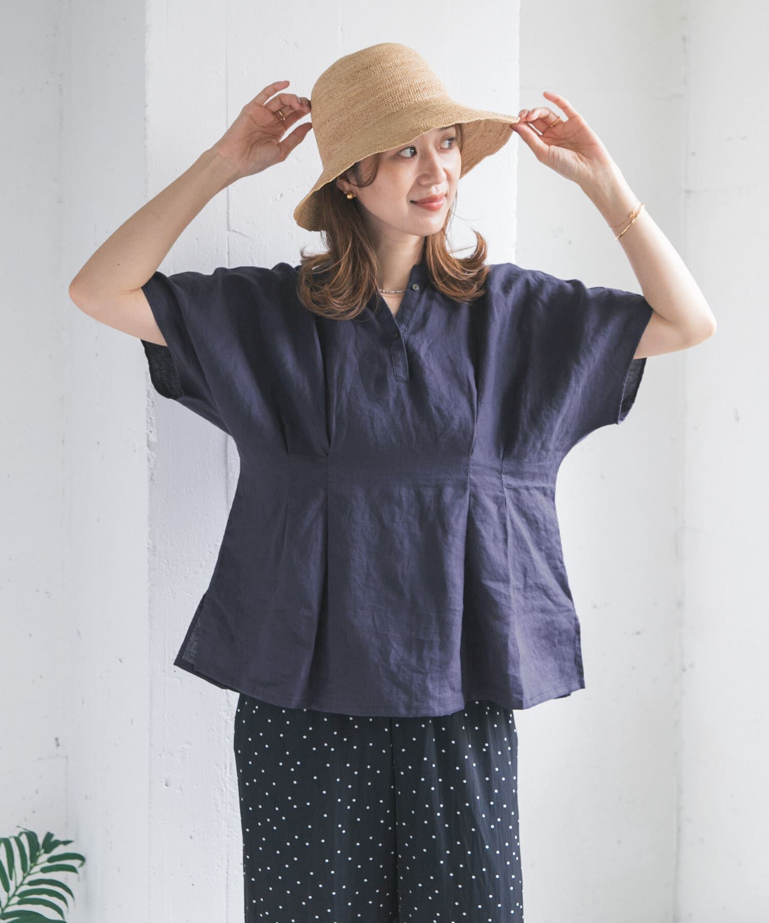 URBAN RESEARCH DOORS「リネンウエストタックスキッパーブラウス」|シャツ・ブラウス|