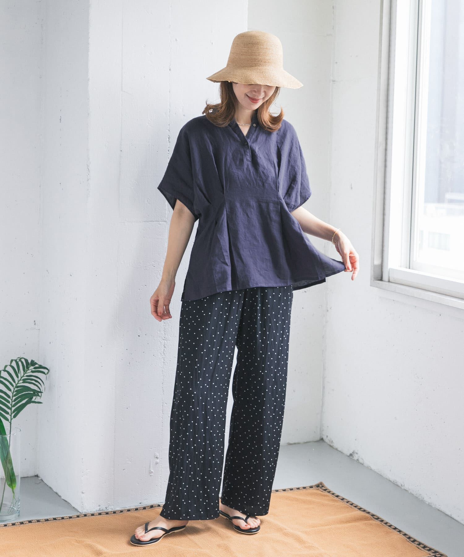 URBAN RESEARCH DOORS「リネンウエストタックスキッパーブラウス」|シャツ・ブラウス|