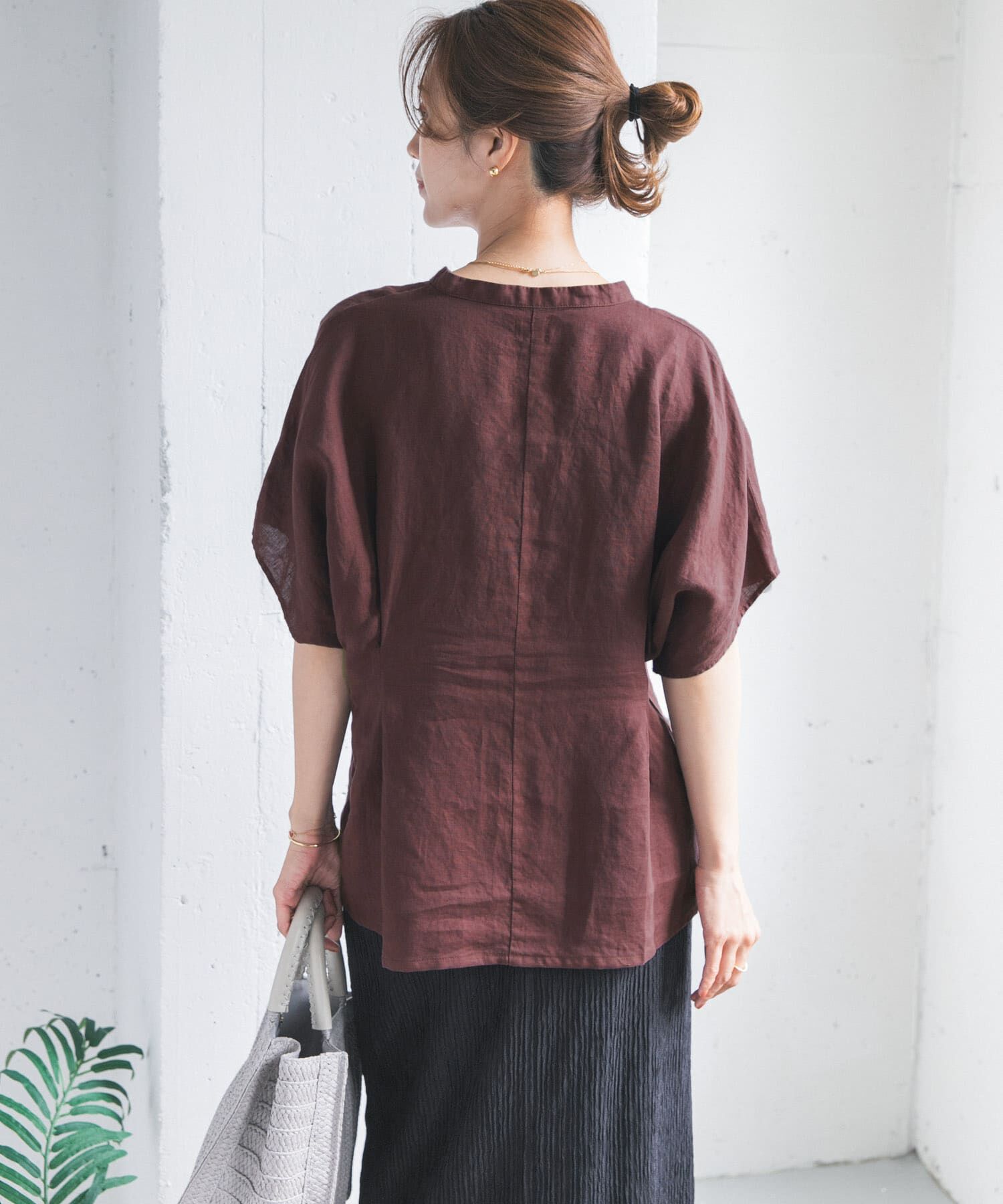 URBAN RESEARCH DOORS「リネンウエストタックスキッパーブラウス」|シャツ・ブラウス|