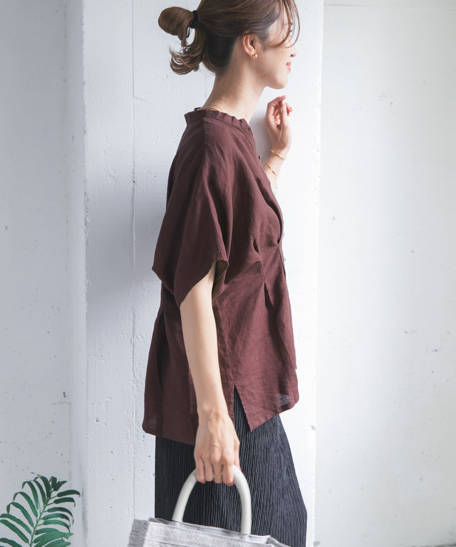 URBAN RESEARCH DOORS「リネンウエストタックスキッパーブラウス」|シャツ・ブラウス|