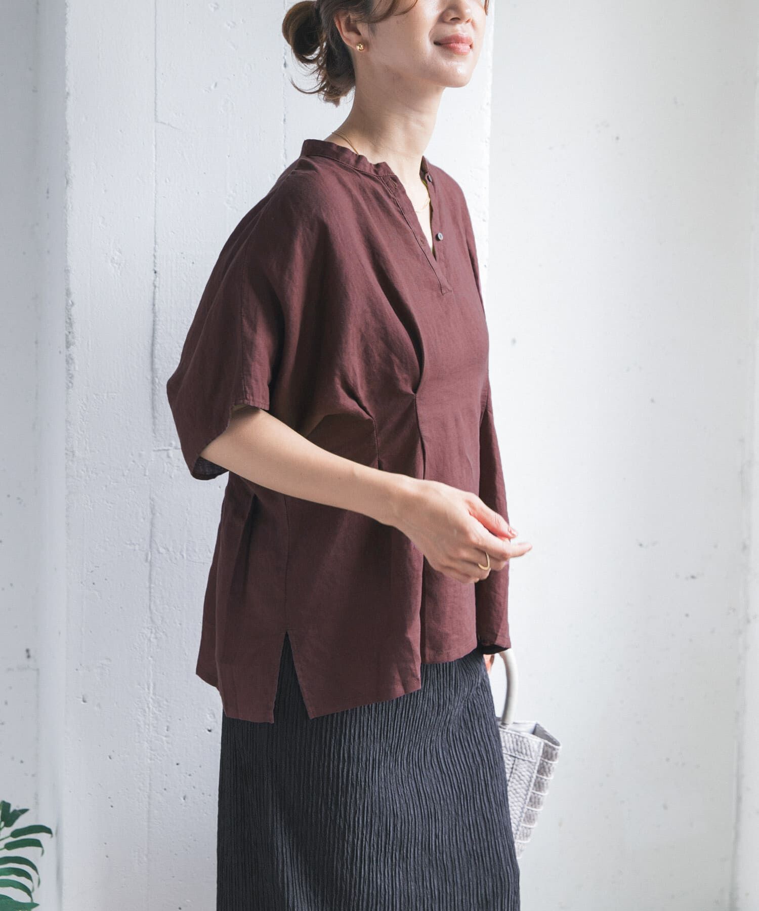 URBAN RESEARCH DOORS「リネンウエストタックスキッパーブラウス」|シャツ・ブラウス|