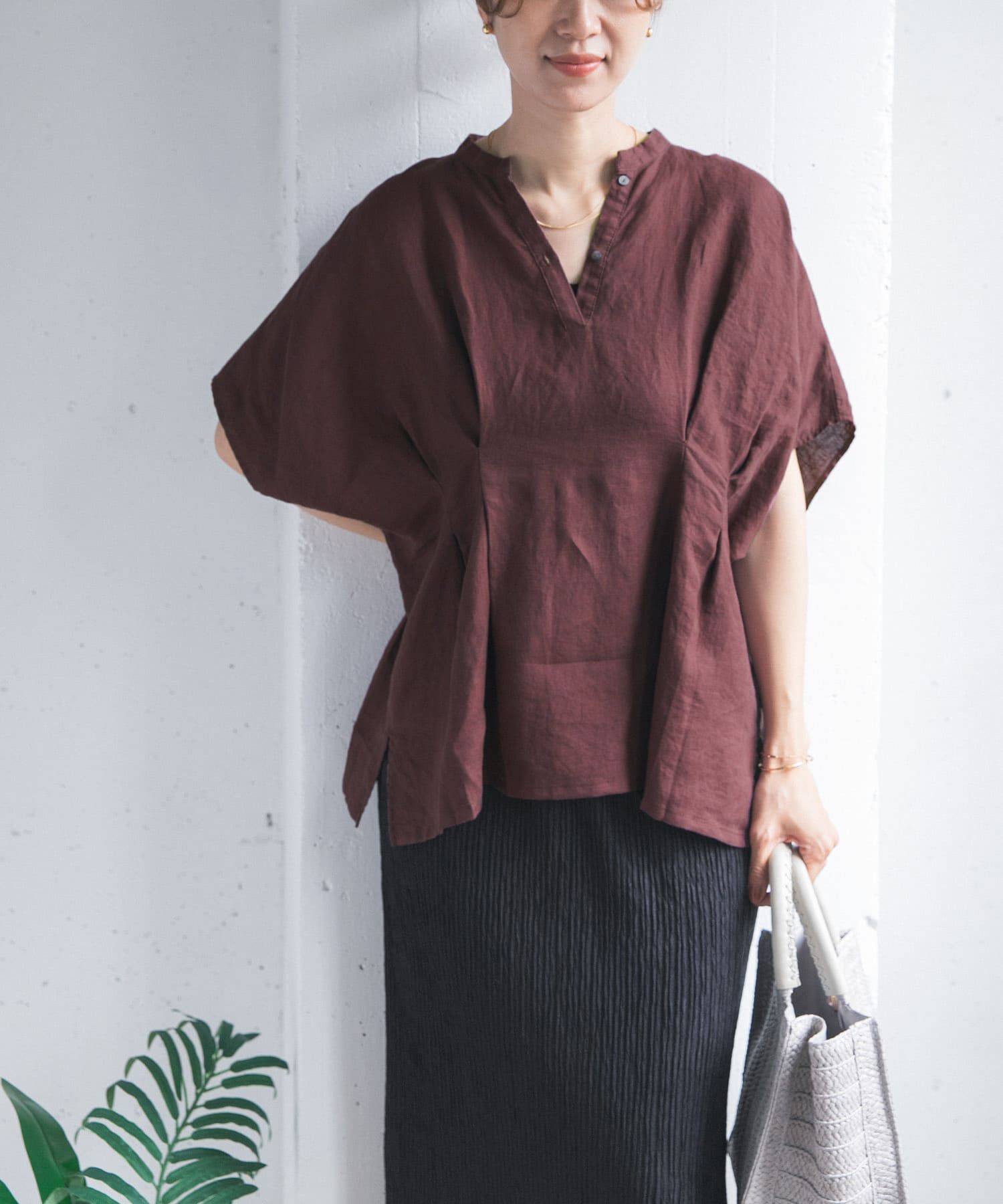URBAN RESEARCH DOORS「リネンウエストタックスキッパーブラウス」|シャツ・ブラウス|