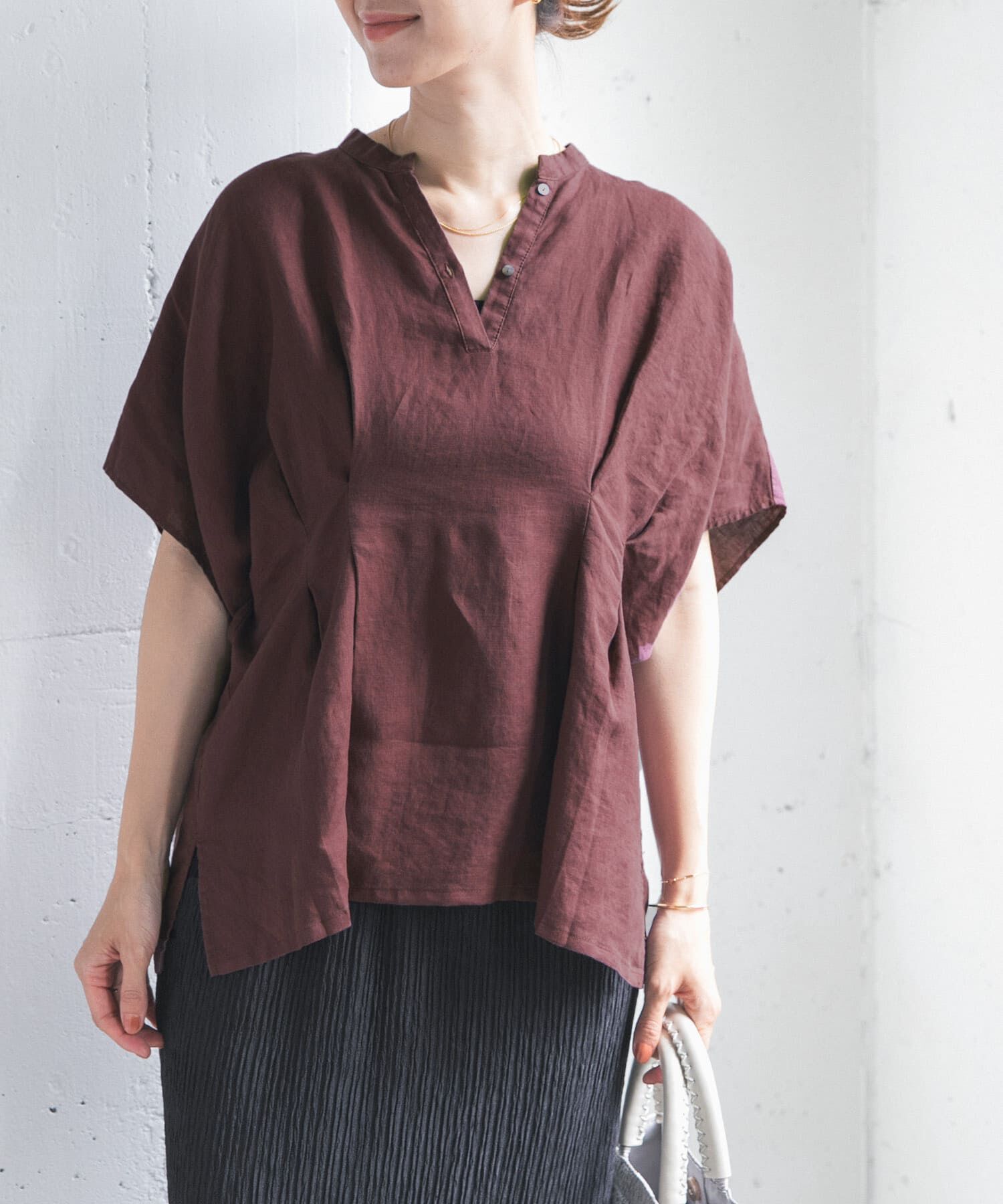 URBAN RESEARCH DOORS「リネンウエストタックスキッパーブラウス」|シャツ・ブラウス|
