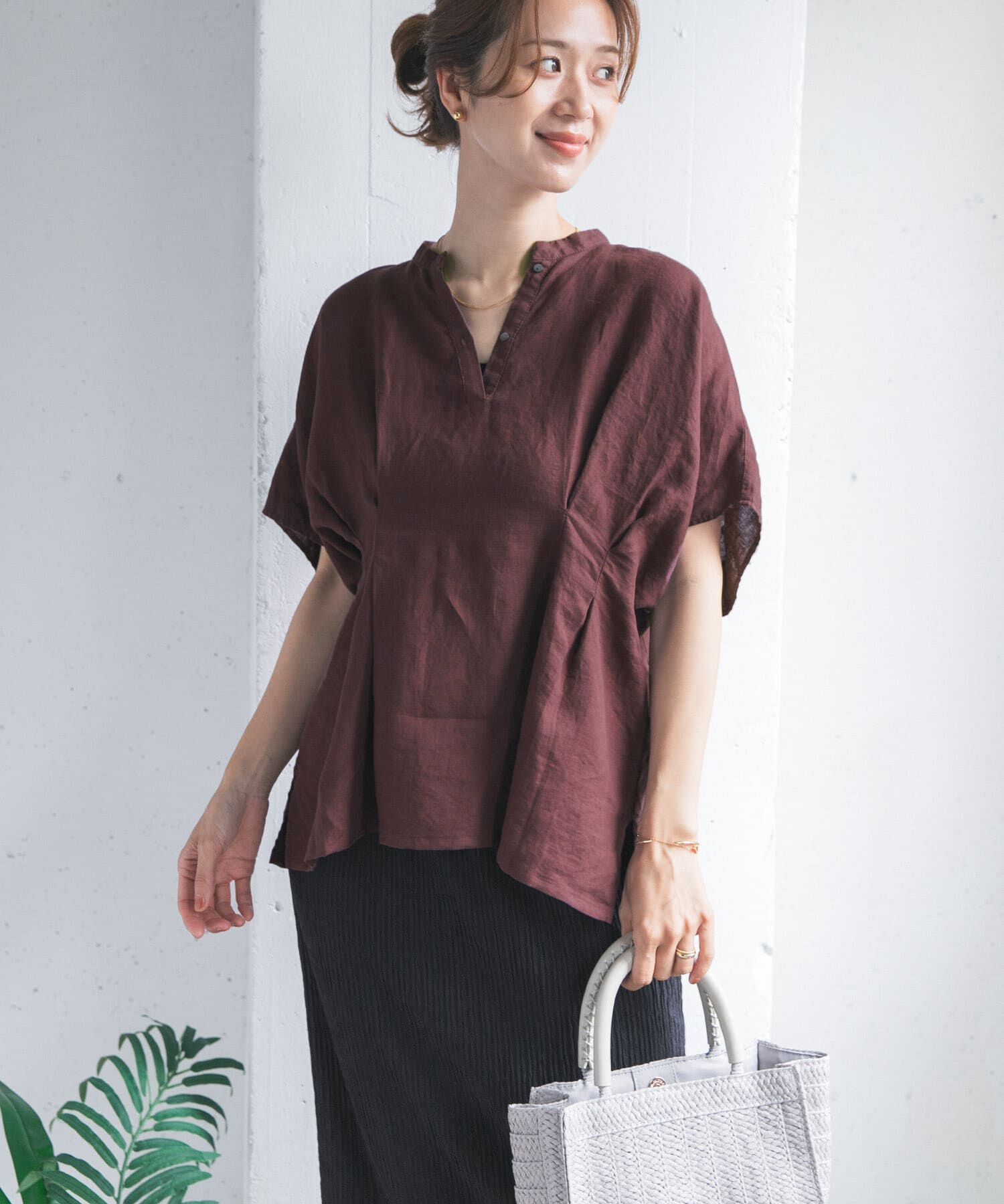 URBAN RESEARCH DOORS「リネンウエストタックスキッパーブラウス」|シャツ・ブラウス|