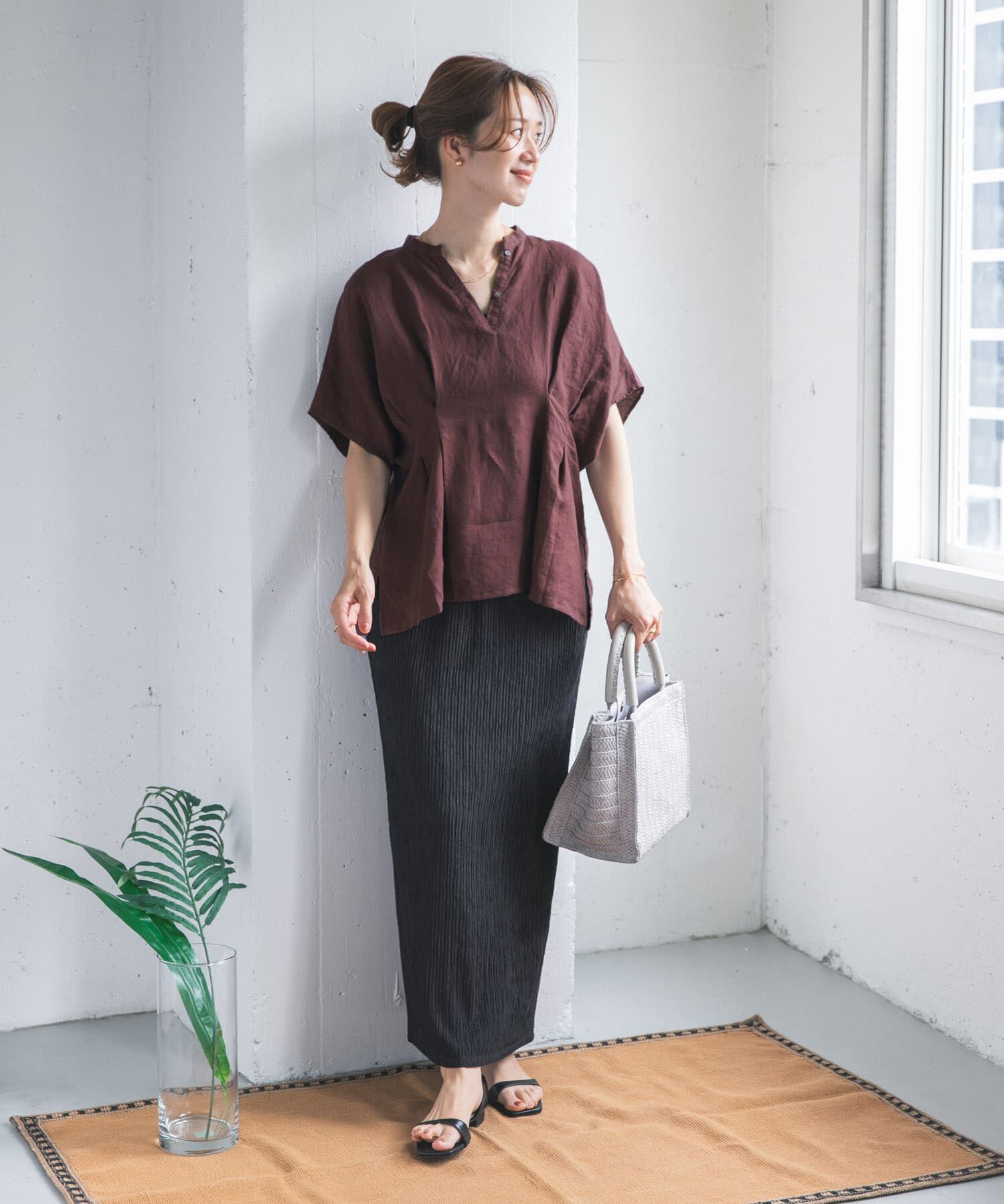 URBAN RESEARCH DOORS「リネンウエストタックスキッパーブラウス」|シャツ・ブラウス|